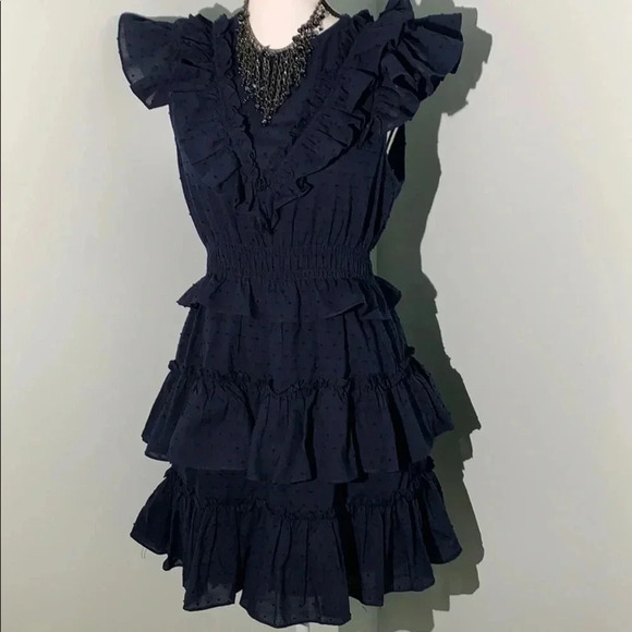 DO+BE Navy Ruffle Dress size M - Picture 3 of 16